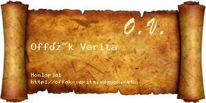 Offák Verita névjegykártya